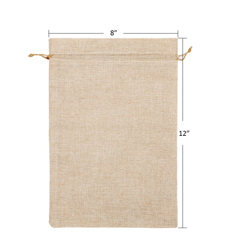 Tapleap Burlap Bags with Drawstring  8""x12"" Burlap Favor Sack (Lot of 10) for Wrapping Graduation  Memorial Day Favors Gifts  Birthday  Wedding  Graduation Party or Household Use - Image 2